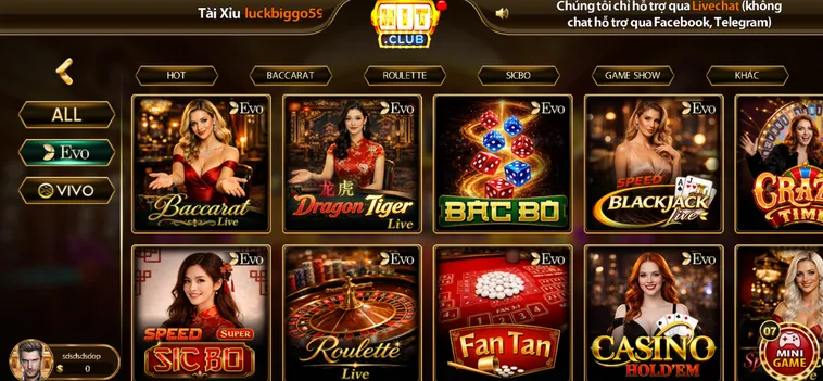 Trải Nghiệm Đỉnh Cao Tại LiveStream Casino HitClub Với Dealer Người Thật
