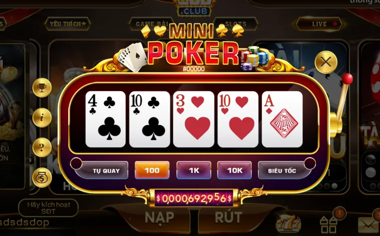 Minigame Mini Poker Tại Hitclub Trải Nghiệm Đỉnh Cao Dành Cho Các Tín Đồ Bài Bạc