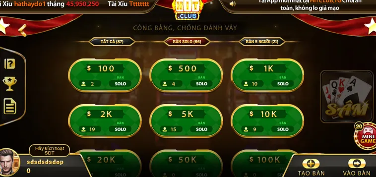 Sâm Lốc Tại HitClub Đỉnh Cao Giải Trí Đổi Thưởng Trực Tuyến Uy Tín