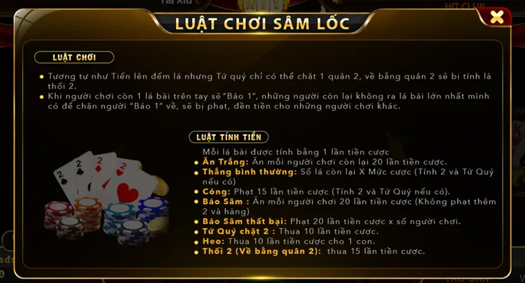 Sâm Lốc Tại HitClub Đỉnh Cao Giải Trí Đổi Thưởng Trực Tuyến Uy Tín